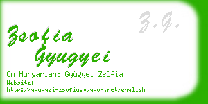 zsofia gyugyei business card